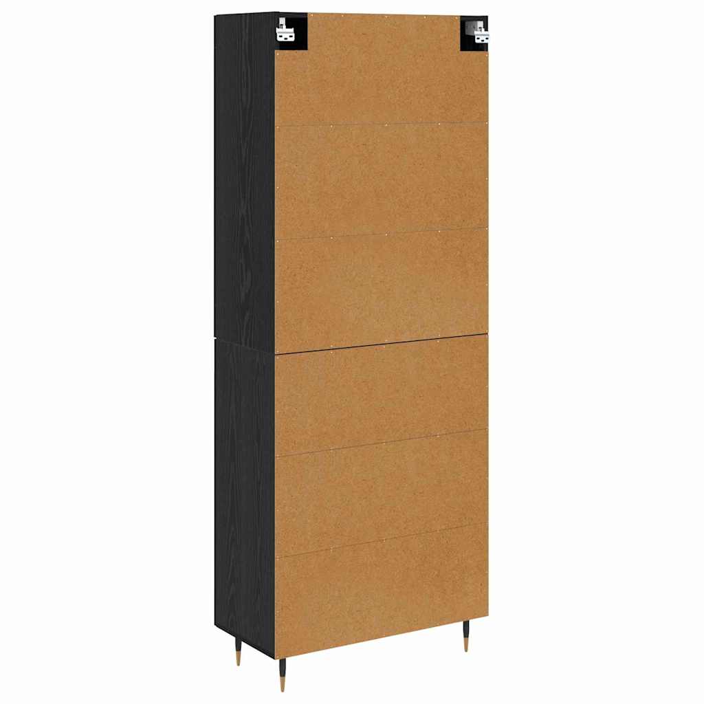 Highboard Μαύρη Οξυά 69,5 x 34 x 90 εκ. Επεξεργασμένο ξύλο