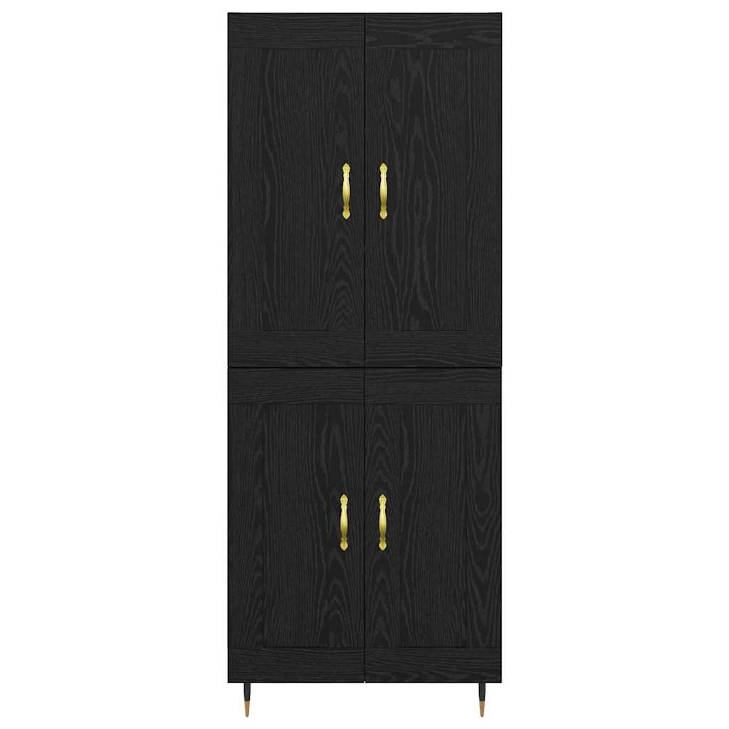 Highboard Μαύρη Οξυά 69,5 x 34 x 90 εκ. Επεξεργασμένο ξύλο