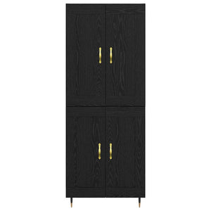 Highboard Μαύρη Οξυά 69,5 x 34 x 90 εκ. Επεξεργασμένο Ξύλο
