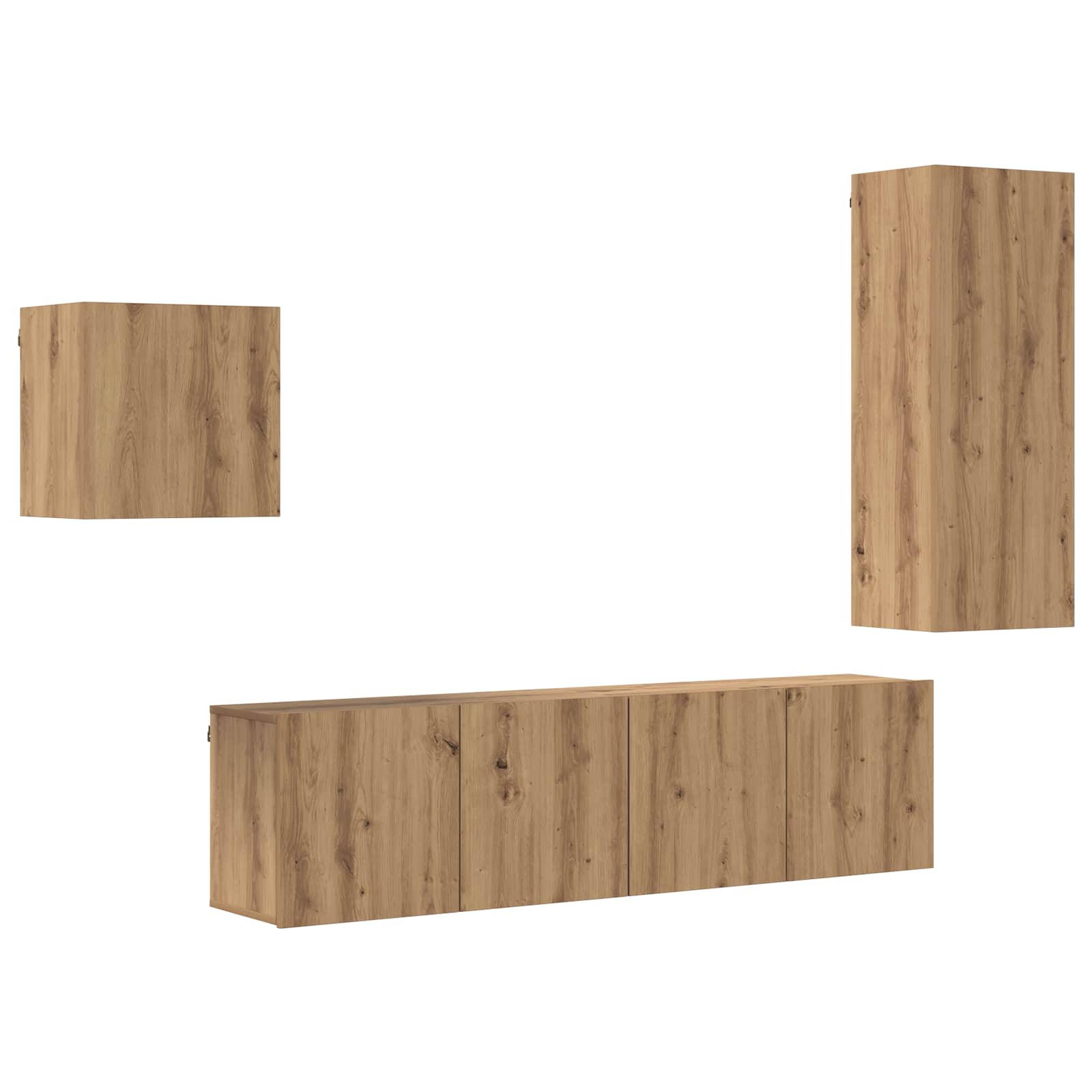 Ντουλάπι TV Επιτοίχιο 4 pcs Artisan Oak Επεξεργασμένο ξύλο - Pakobazaar