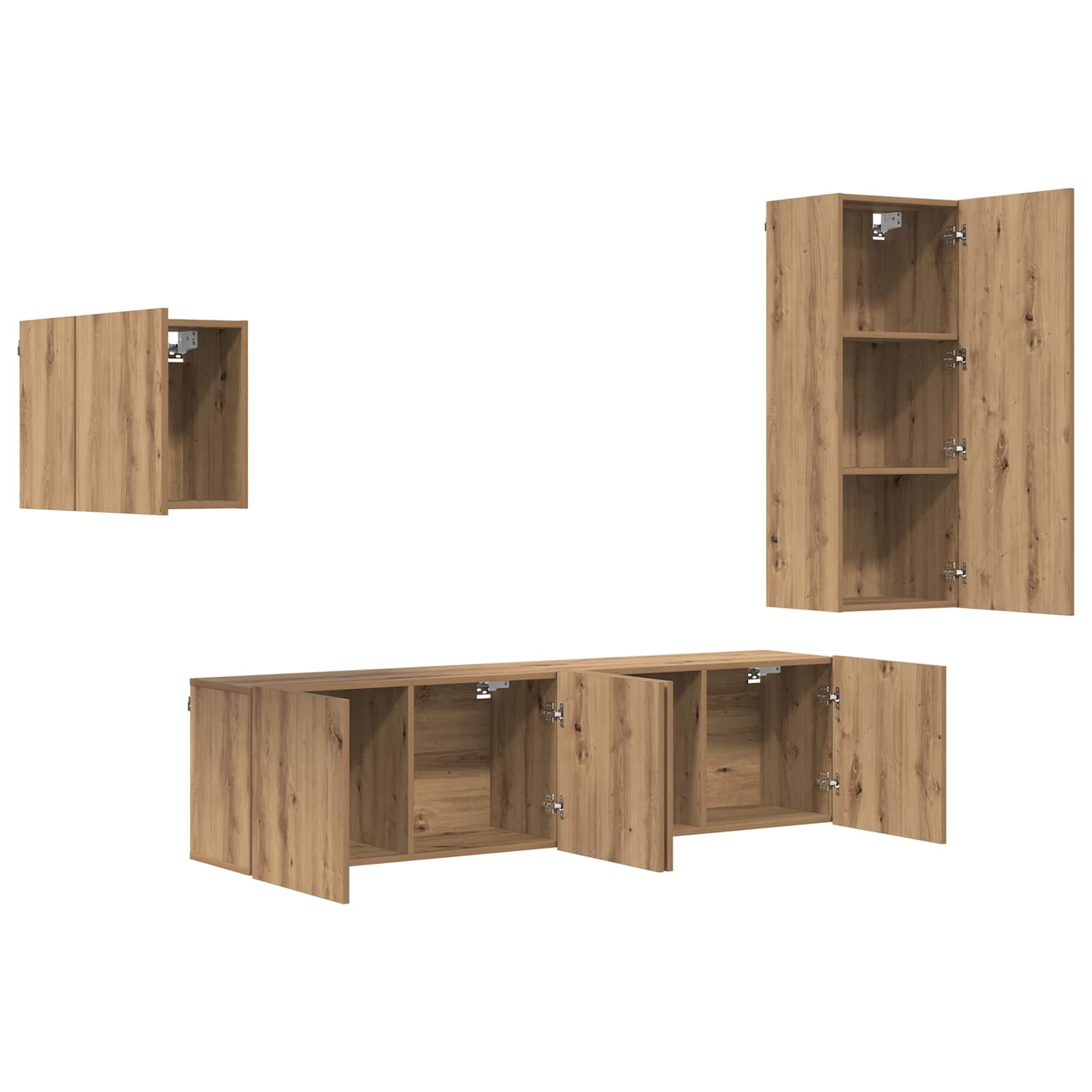 Ντουλάπι TV Επιτοίχιο 4 pcs Artisan Oak Επεξεργασμένο ξύλο - Pakobazaar