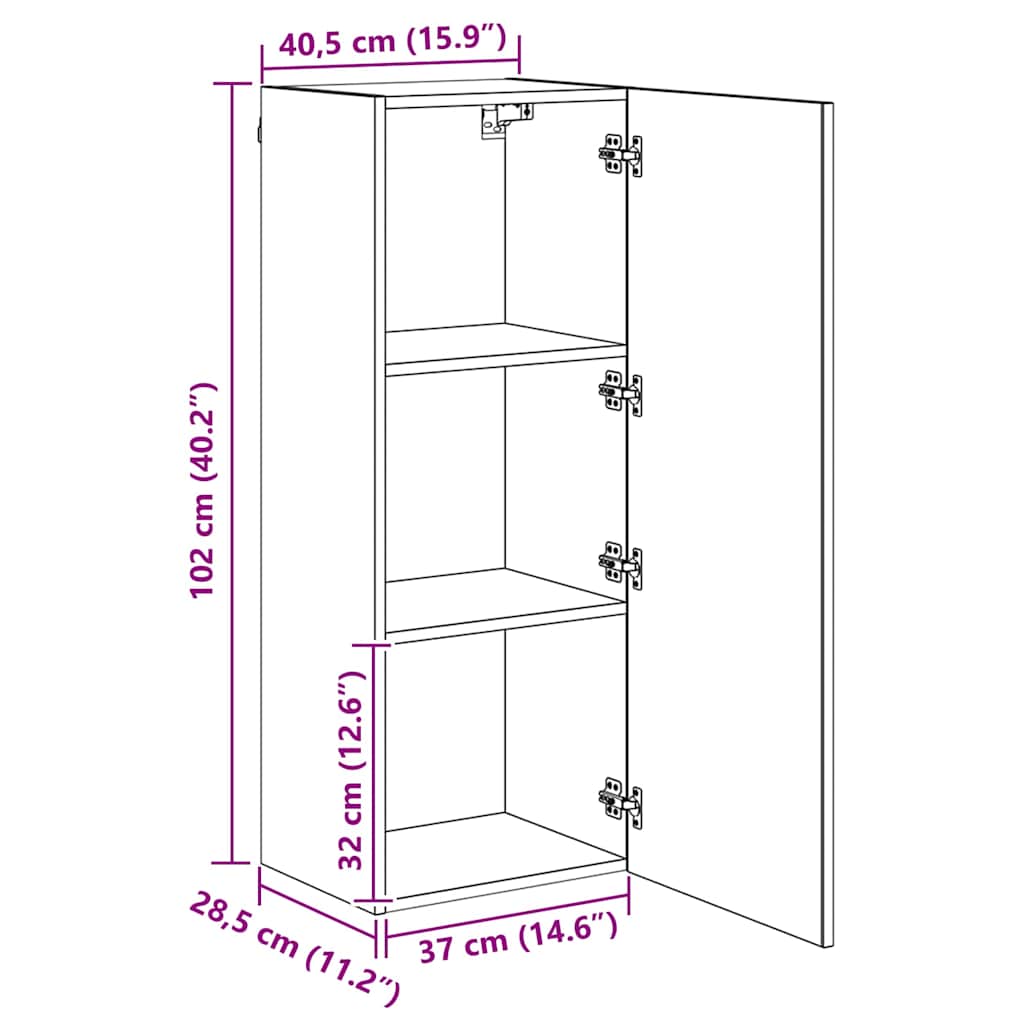 Ντουλάπι TV Επιτοίχιο 4 pcs Μαύρη Οξυά Επεξεργασμένο ξύλο