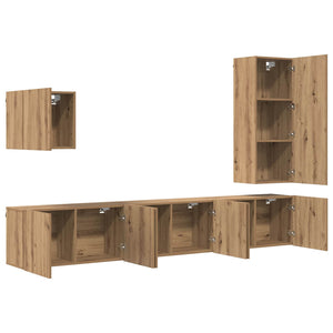 Μονάδα Τοίχου Τηλεόρασης 5 τμχ. Artisan Oak Επεξεργασμένο Ξύλο