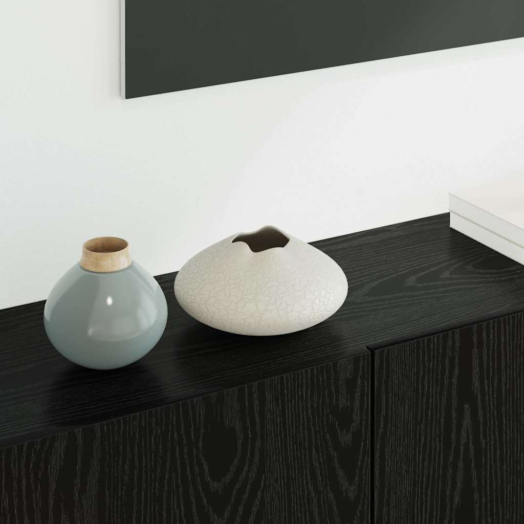 Μονάδα Τοίχου Τηλεόρασης 5 pcs Μαύρη Οξυά Επεξεργασμένο ξύλο