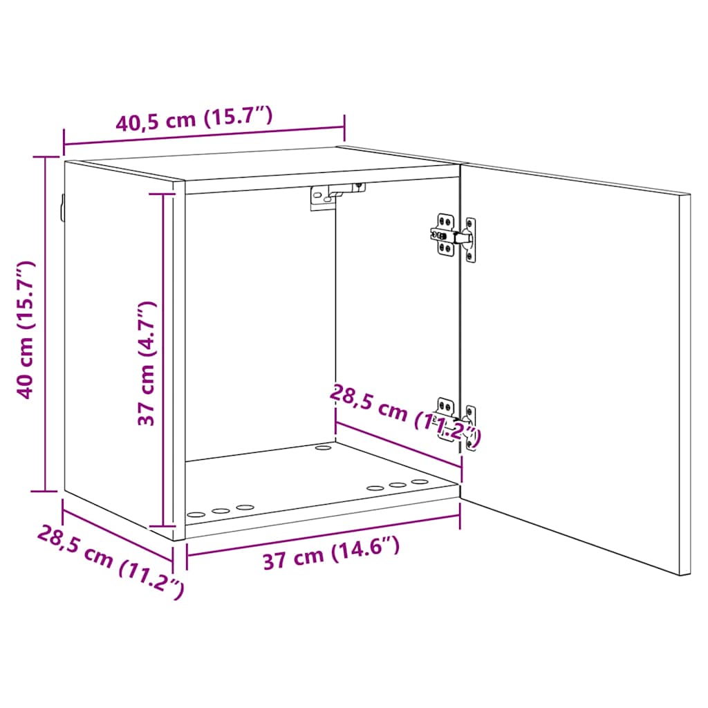 Μονάδα Τοίχου Τηλεόρασης 5 pcs Μαύρη Οξυά Επεξεργασμένο ξύλο