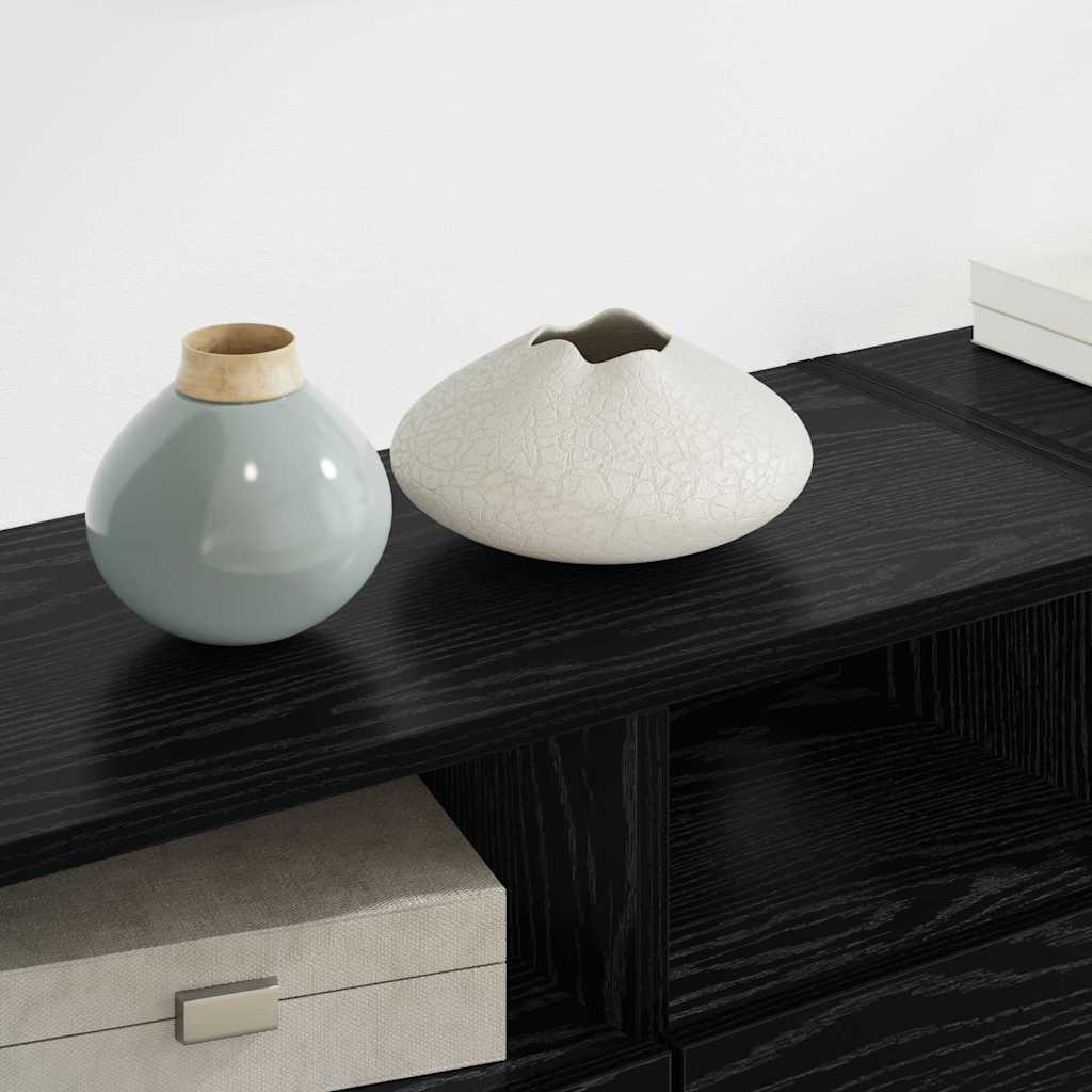 Μονάδες Τοίχου Τηλεόρασης 4 pcs Μαύρη Οξυά Επεξεργασμένο ξύλο