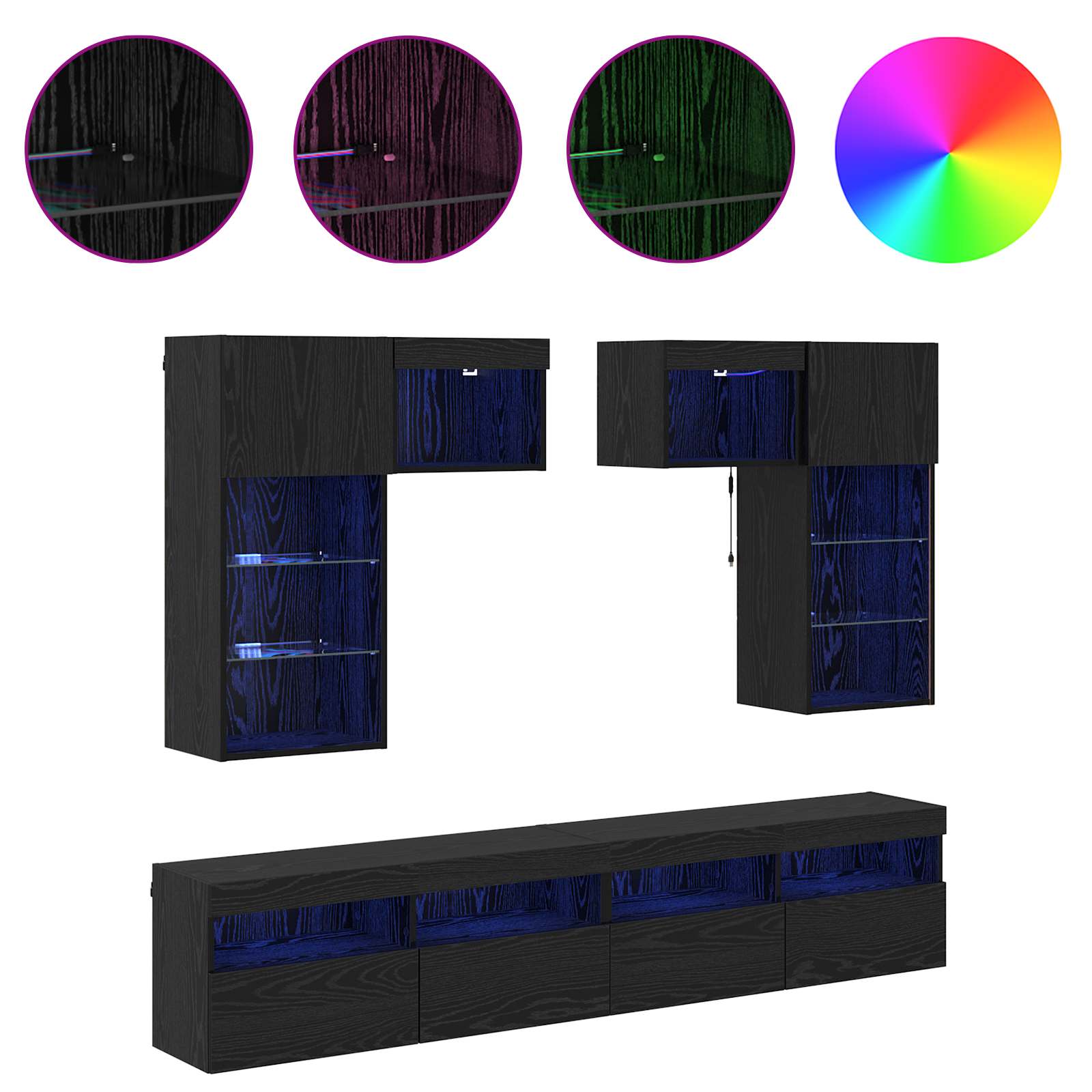 Μονάδες Τοίχου Τηλεόρασης 6 pcs Artisan Oak Επεξεργασμένο ξύλο - Pakobazaar