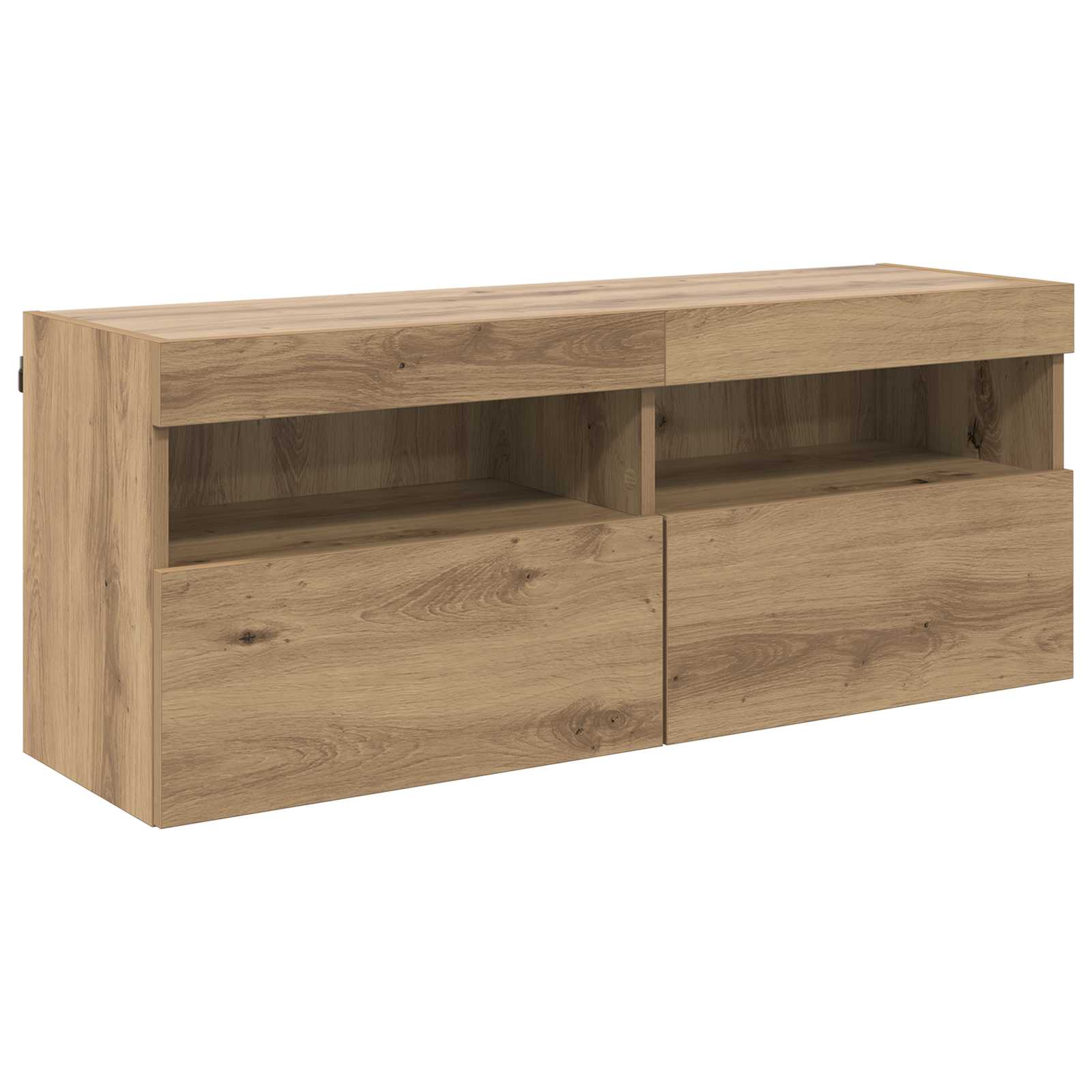 Σετ Κονσόλας Τηλεόρασης με LED Φώτα με led 7 pcs artisan δρυς - Pakobazaar