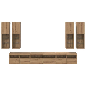 Σετ τοίχου για τηλεόραση 7 pcs Artisan Oak Επεξεργασμένο ξύλο - Pakobazaar