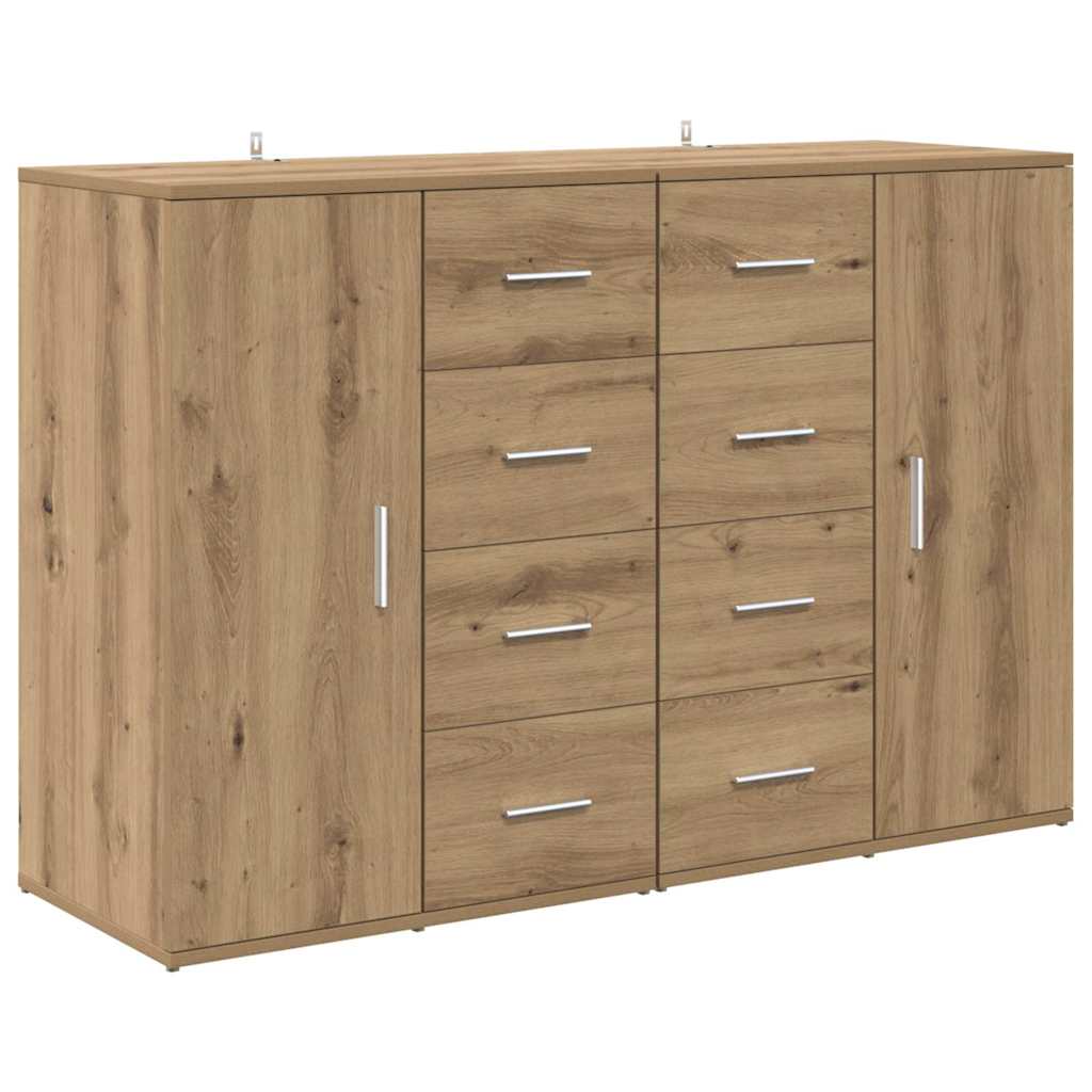 Παραδοσιακά Πλευρικά Έπιπλα με συρτάρι Corona 2 pcs Artisan Oak - Pakobazaar