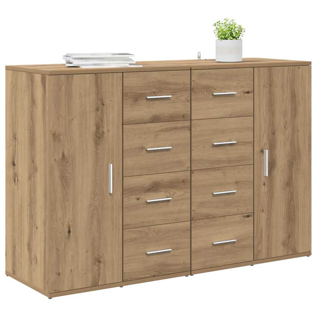 Παραδοσιακά Πλευρικά Έπιπλα με συρτάρι Corona 2 pcs Artisan Oak - Pakobazaar