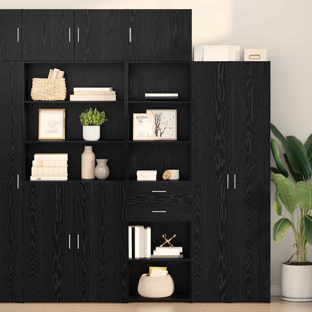 Highboard Μαύρη Οξυά 50 x 42,5 x 225 εκ Επεξεργασμένο ξύλο - Pakobazaar