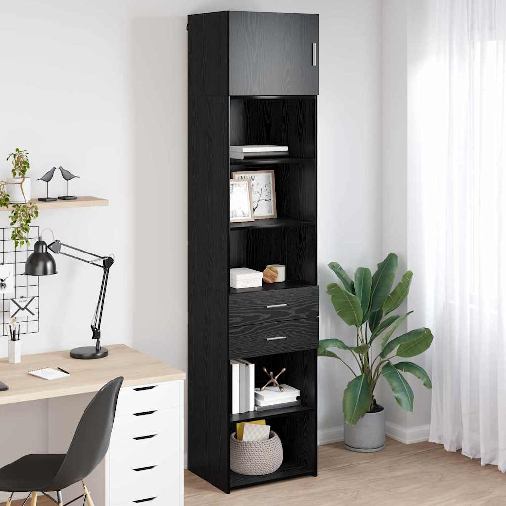Highboard Μαύρη Οξυά 50 x 42,5 x 225 εκ Επεξεργασμένο ξύλο - Pakobazaar