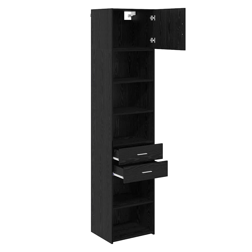 Highboard Μαύρη Οξυά 50 x 42,5 x 225 εκ Επεξεργασμένο ξύλο - Pakobazaar