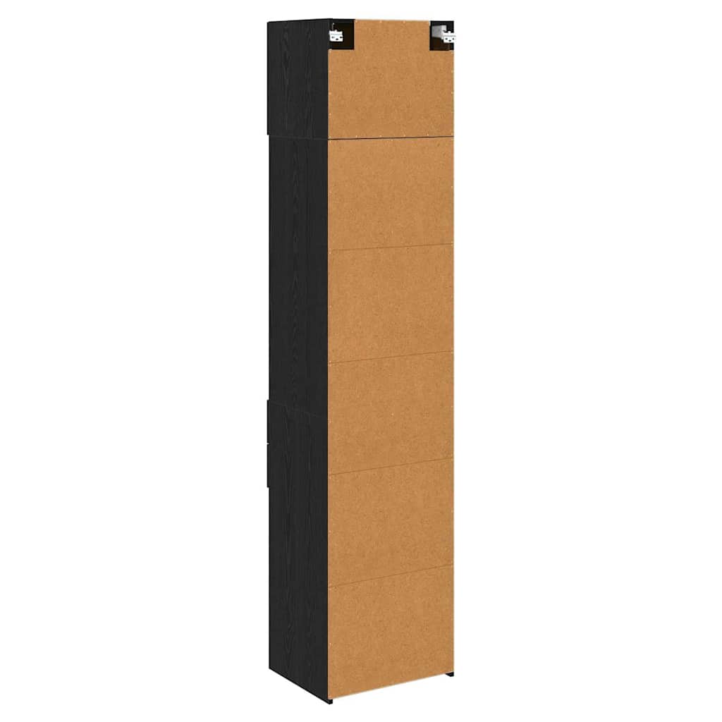 Highboard Μαύρη Οξυά 50 x 42,5 x 225 εκ Επεξεργασμένο ξύλο - Pakobazaar