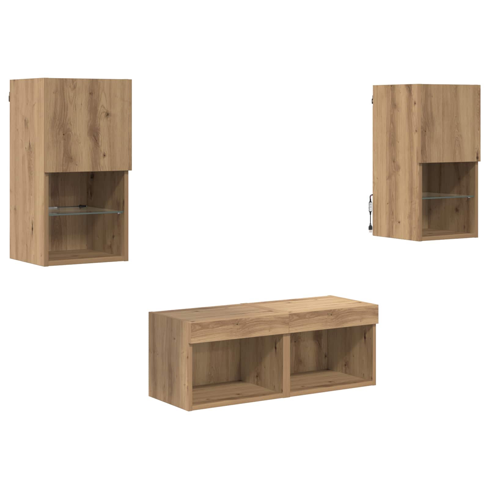 Βάσεις τηλεόρασης 4 pcs Artisan Oak Επεξεργασμένο ξύλο