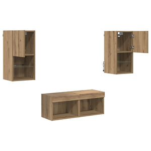 Βάσεις τηλεόρασης 4 τμχ. Artisan Oak Επεξεργασμένο Ξύλο