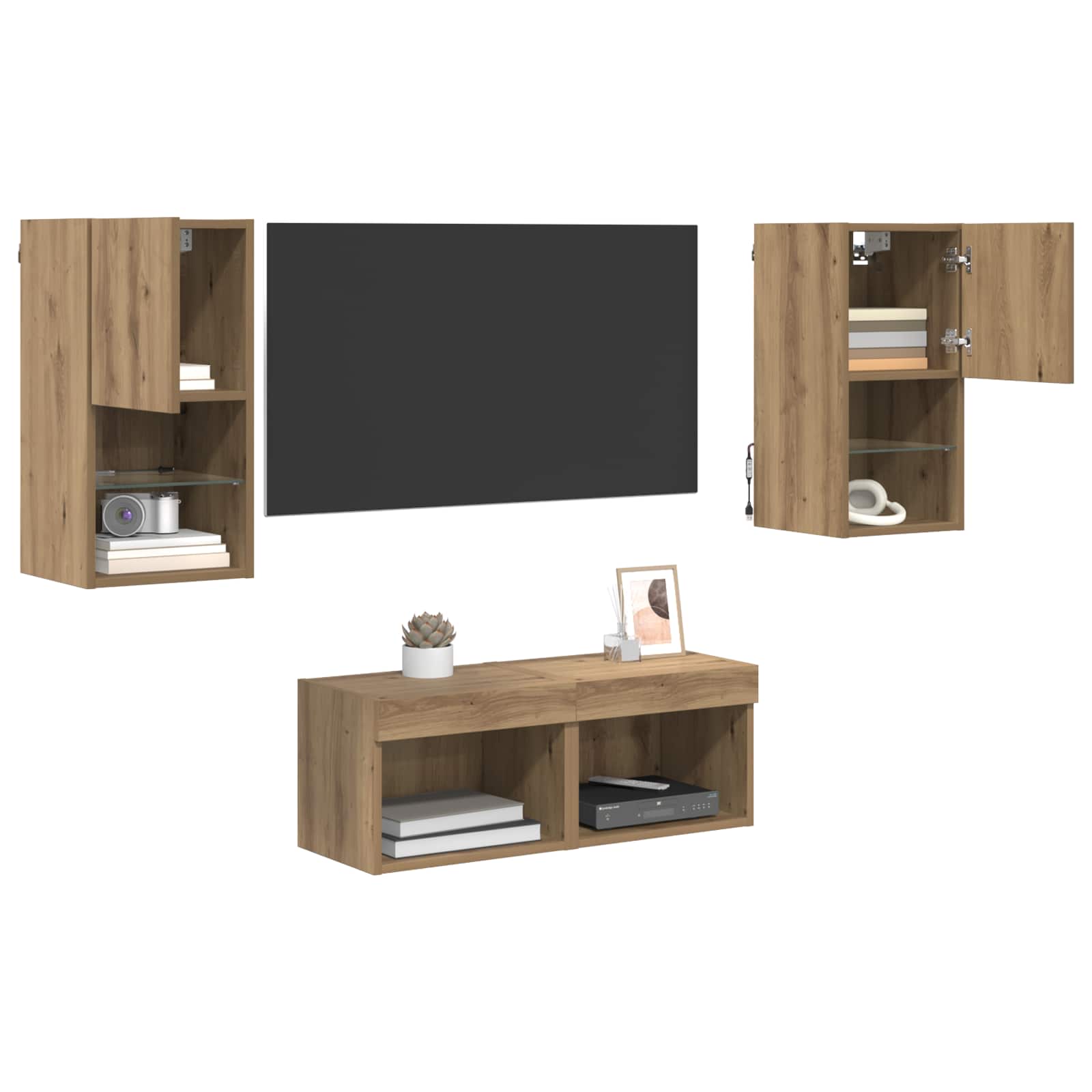 Βάσεις τηλεόρασης 4 pcs Artisan Oak Επεξεργασμένο ξύλο