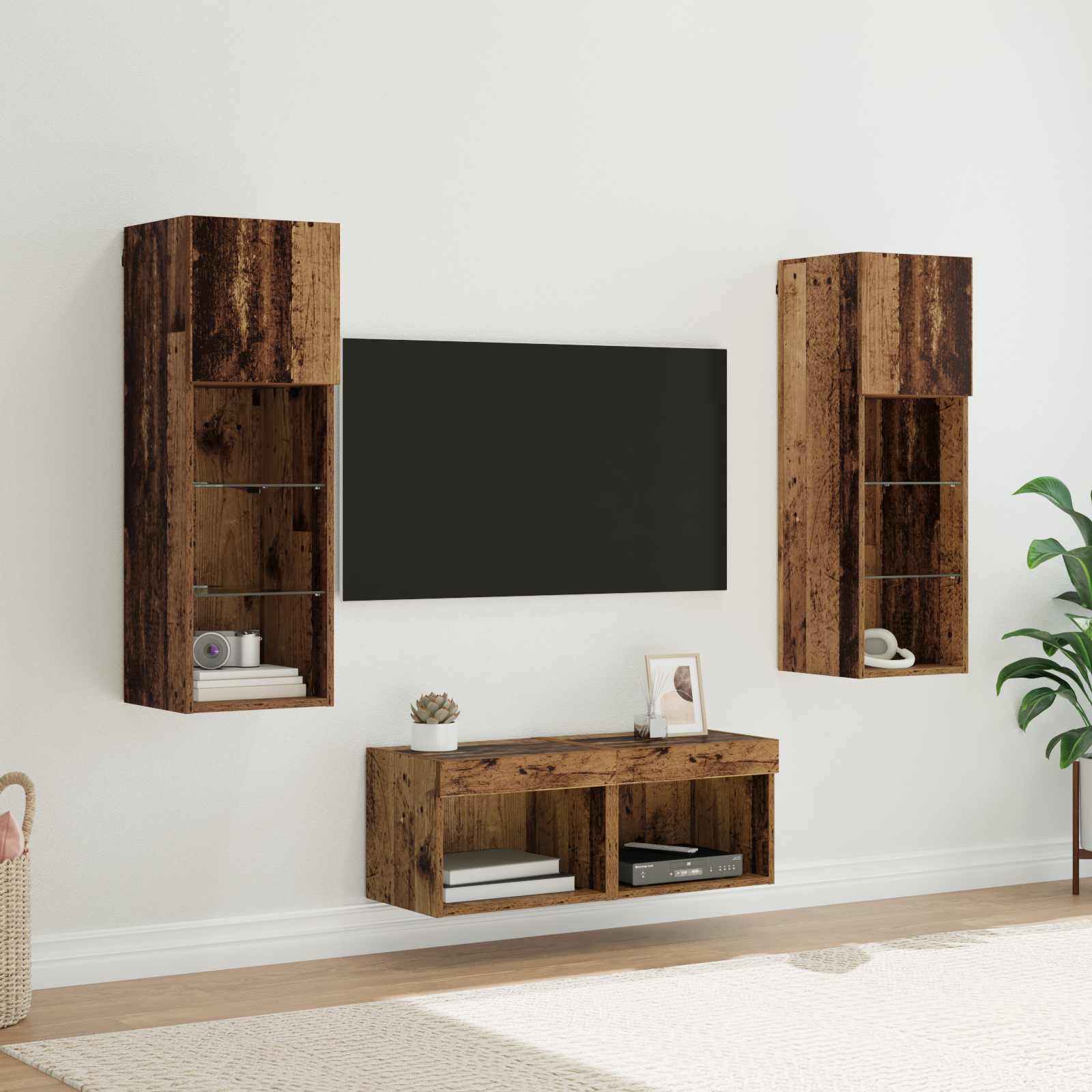 Βάσεις τηλεόρασης 4 pcs Artisan Oak Επεξεργασμένο ξύλο