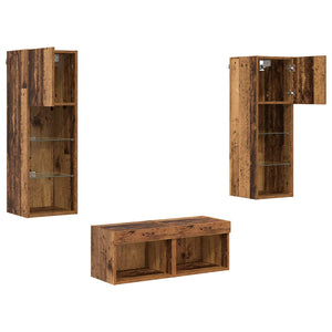 Βάσεις τηλεόρασης 4 τμχ. Artisan Oak Επεξεργασμένο Ξύλο