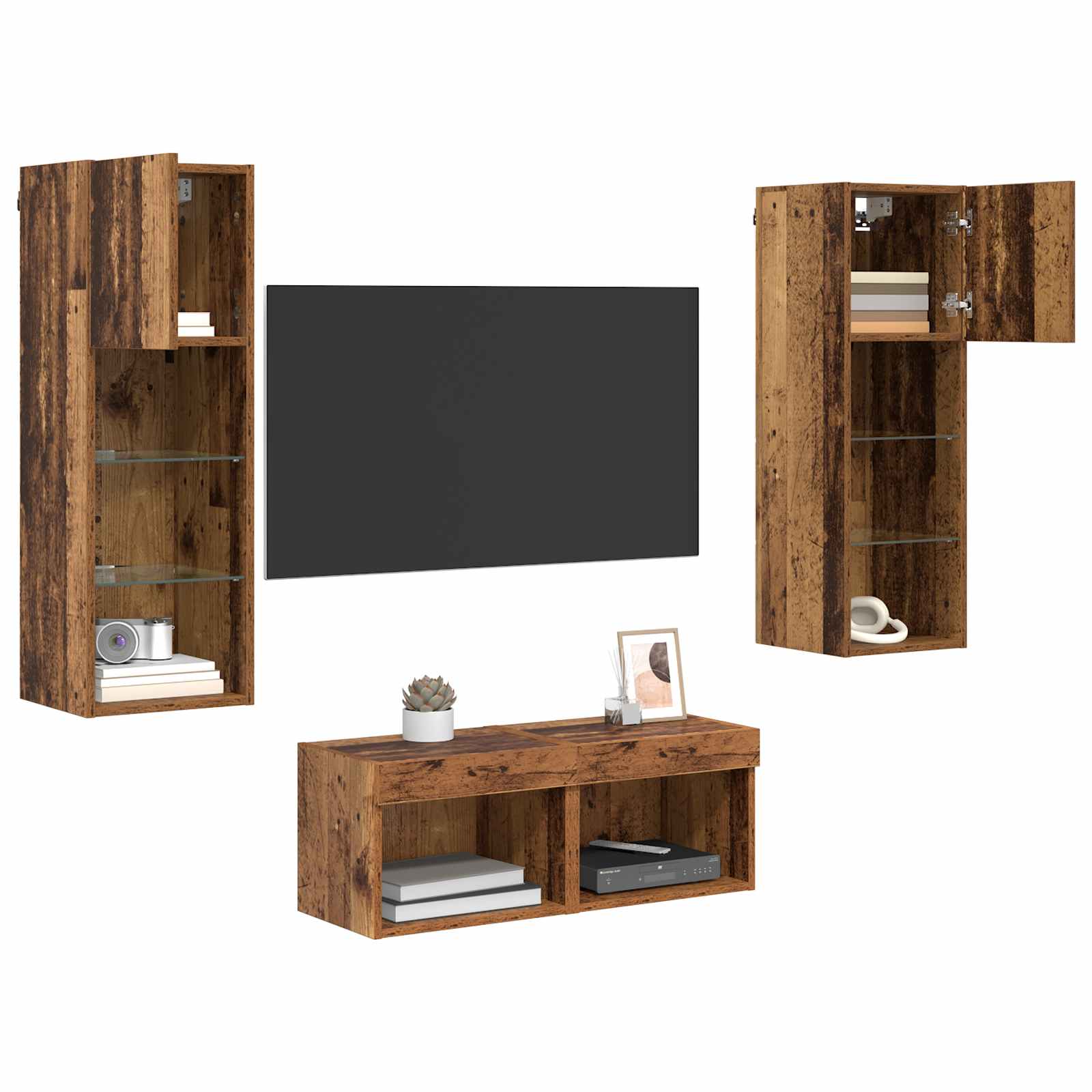Βάσεις τηλεόρασης 4 pcs Artisan Oak Επεξεργασμένο ξύλο
