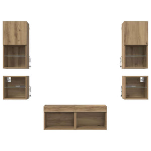 Μονάδες Τοίχου Τηλεόρασης 8 τμχ. Artisan Oak Επεξεργασμένο Ξύλο