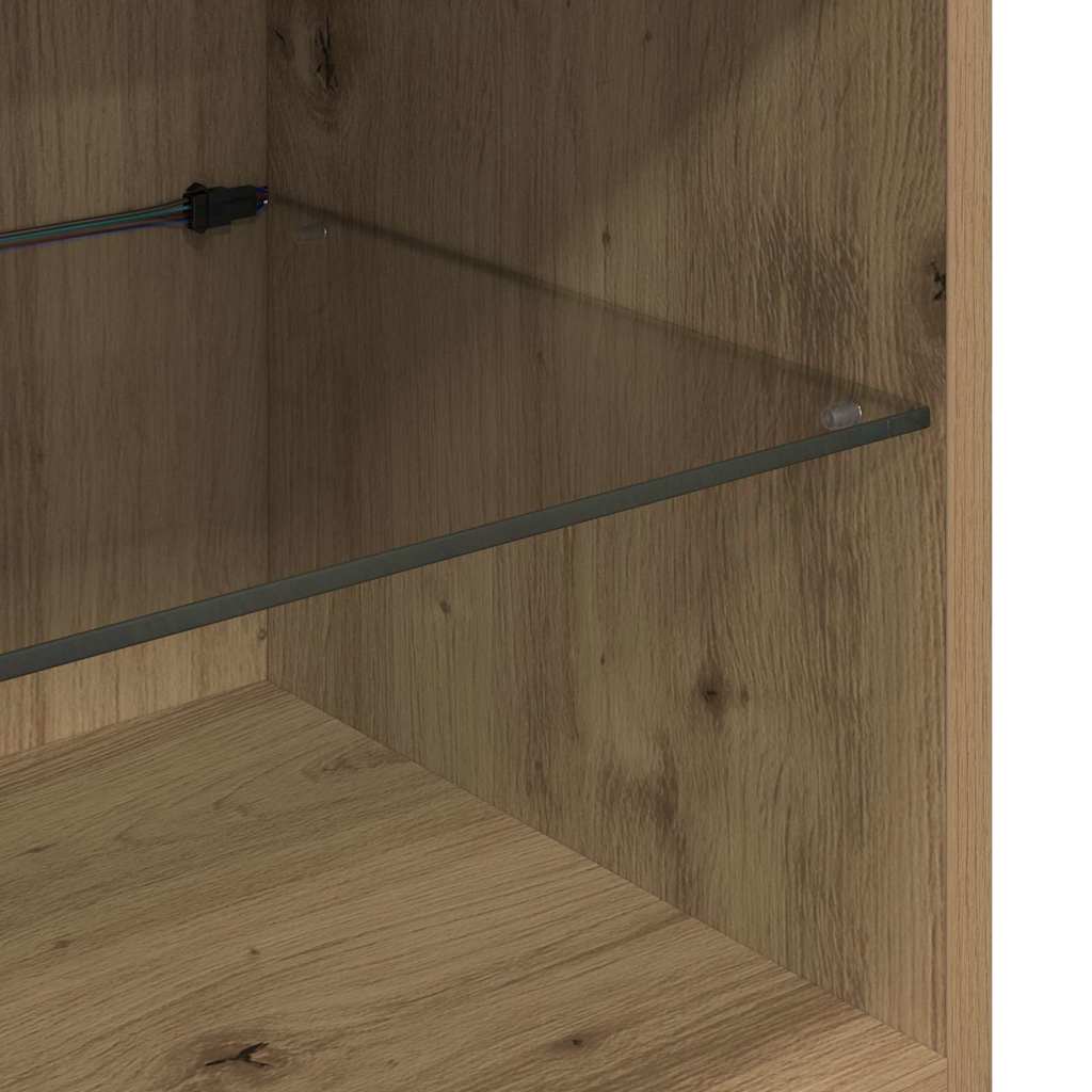 Μονάδες Τοίχου Τηλεόρασης 5 pcs Μαύρη Οξυά Επεξεργασμένο ξύλο