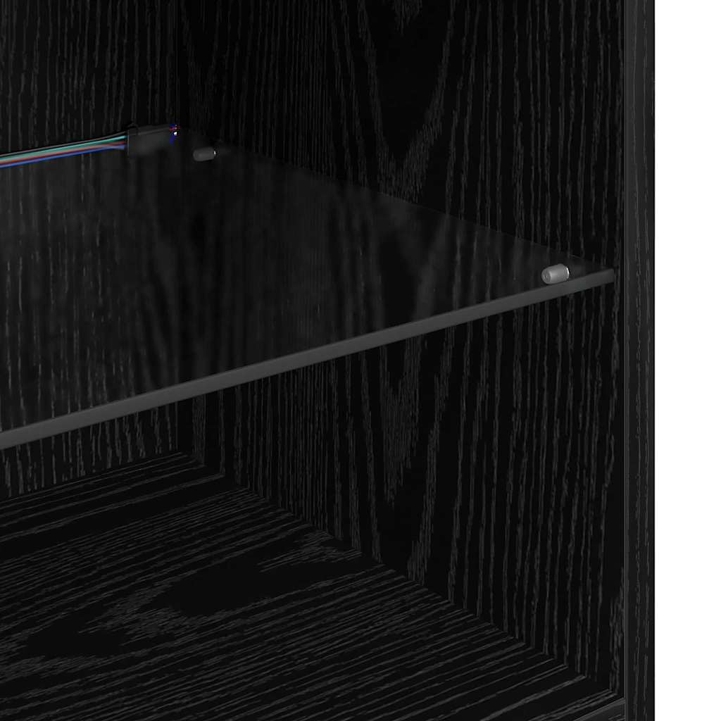 Μονάδες Τοίχου Τηλεόρασης 5 pcs Μαύρη Οξυά Επεξεργασμένο ξύλο - Pakobazaar