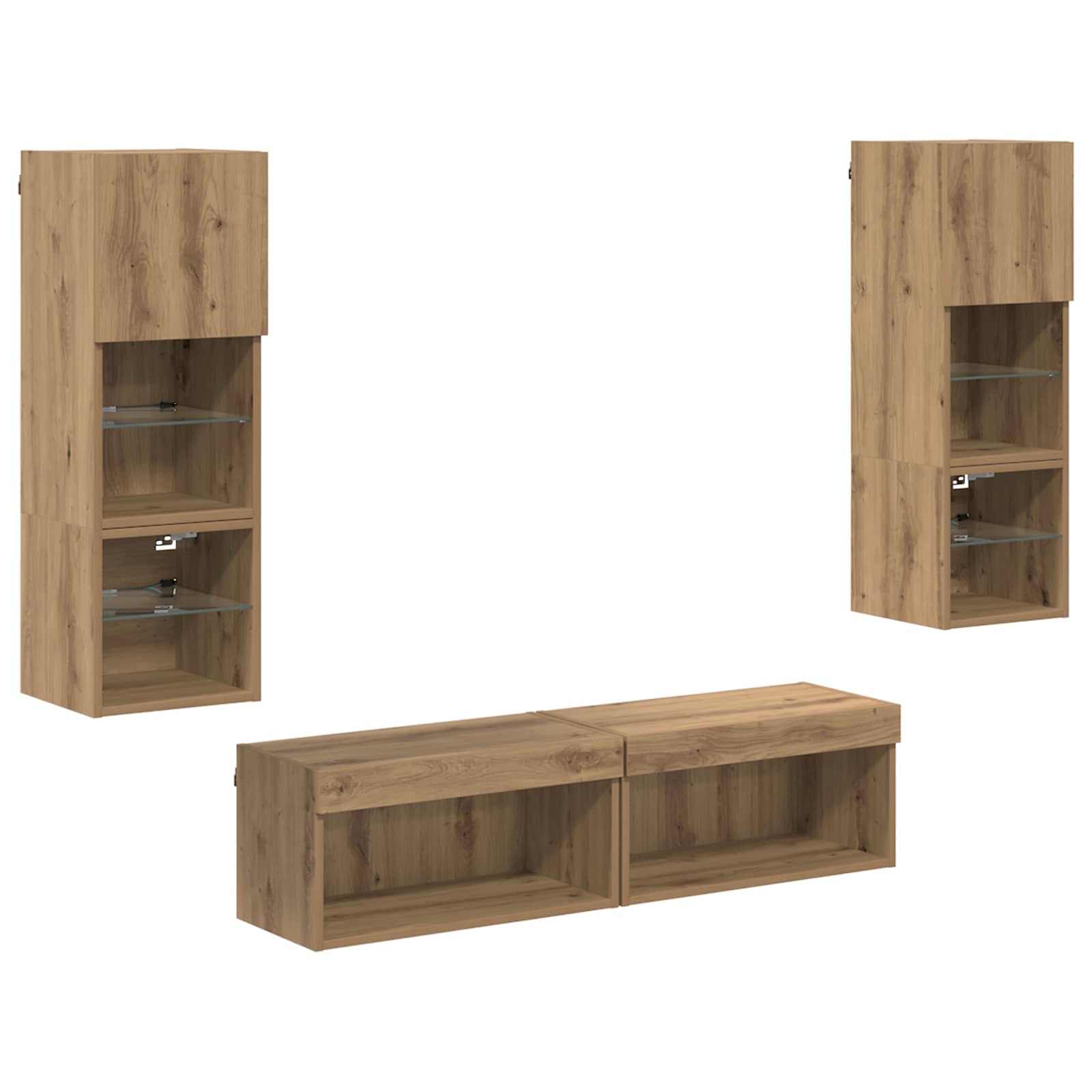 Μονάδα Τοίχου Τηλεόρασης 6 pcs Artisan Oak Επεξεργασμένο ξύλο - Pakobazaar