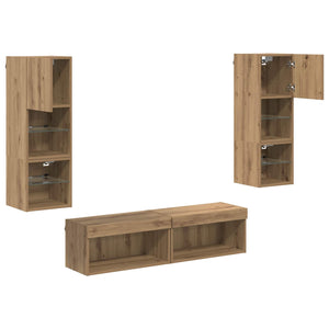 Μονάδα Τοίχου Τηλεόρασης 6 pcs Artisan Oak Επεξεργασμένο ξύλο - Pakobazaar