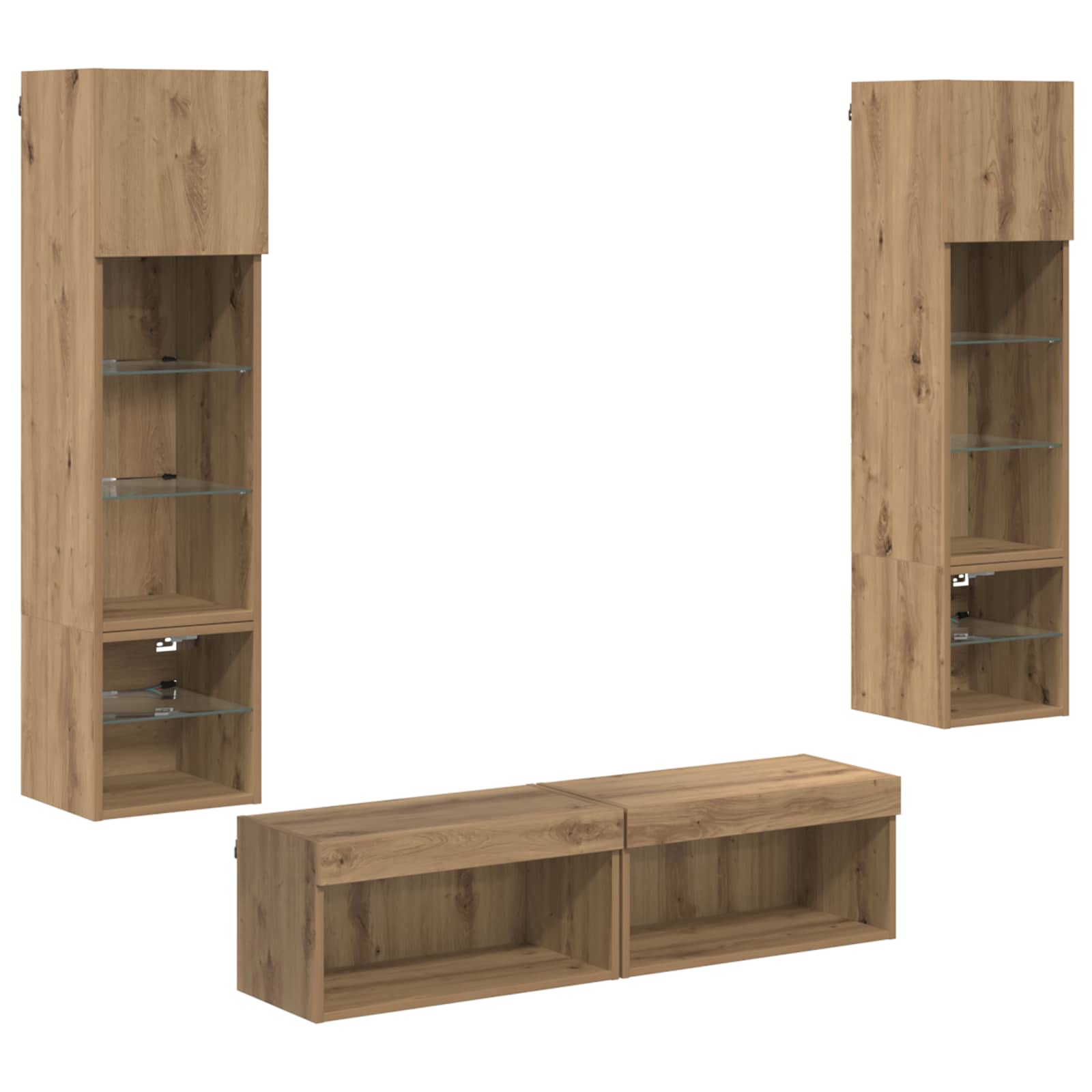 Μονάδα Τοίχου Τηλεόρασης 6 pcs Artisan Oak Επεξεργασμένο ξύλο - Pakobazaar
