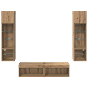 Μονάδα Τοίχου Τηλεόρασης 6 pcs Artisan Oak Επεξεργασμένο ξύλο - Pakobazaar