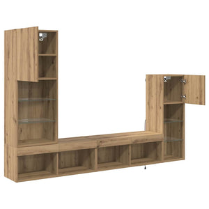 Μονάδες Τοίχου Τηλεόρασης 4 τμχ. Artisan Oak Επεξεργασμένο Ξύλο
