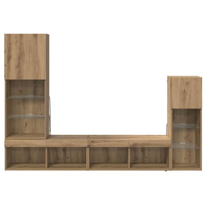 Μονάδες Τοίχου Τηλεόρασης 4 τμχ. Artisan Oak Επεξεργασμένο Ξύλο