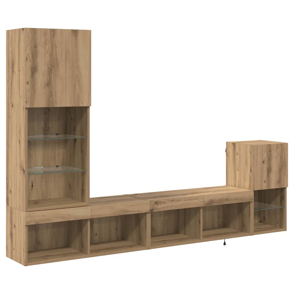 Μονάδες Τοίχου Τηλεόρασης Artisan Oak Επεξεργασμένο ξύλο