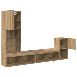 Μονάδες Τοίχου Τηλεόρασης 4 τμχ. Artisan Oak Επεξεργασμένο Ξύλο