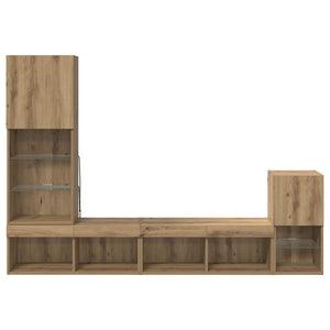Μονάδες Τοίχου Τηλεόρασης 4 τμχ. Artisan Oak Επεξεργασμένο Ξύλο
