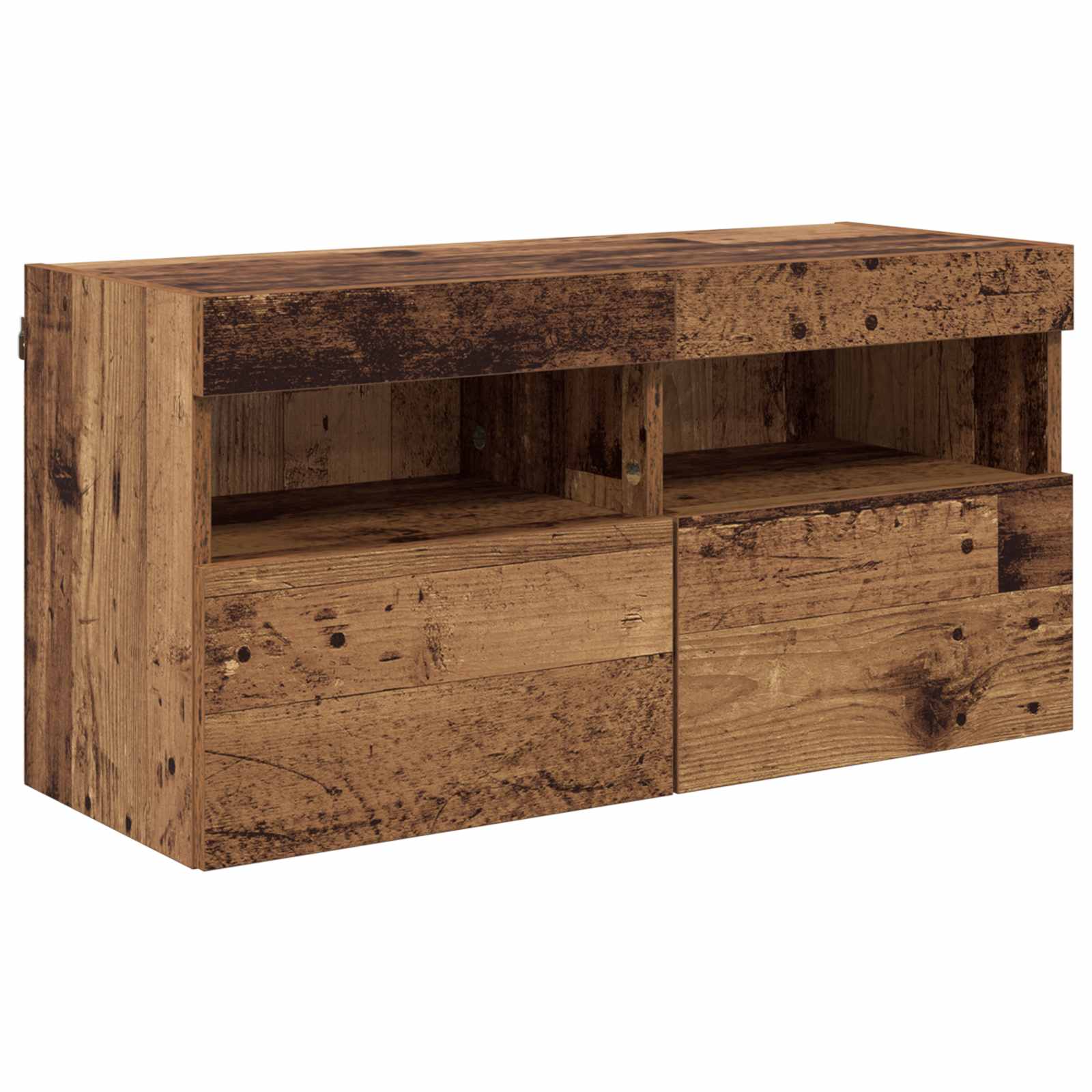 Μονάδα Τοίχου Τηλεόρασης 4 pcs Παλιό ξύλο Επεξεργασμένο ξύλο - Pakobazaar