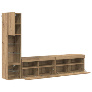 Μονάδα Τοίχου Τηλεόρασης 4 pcs Artisan Oak Επεξεργασμένο ξύλο - Pakobazaar