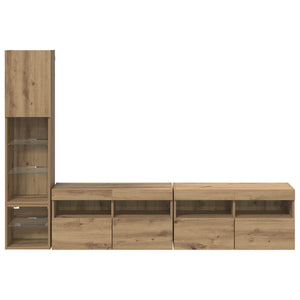Μονάδα Τοίχου Τηλεόρασης 4 pcs Artisan Oak Επεξεργασμένο ξύλο - Pakobazaar
