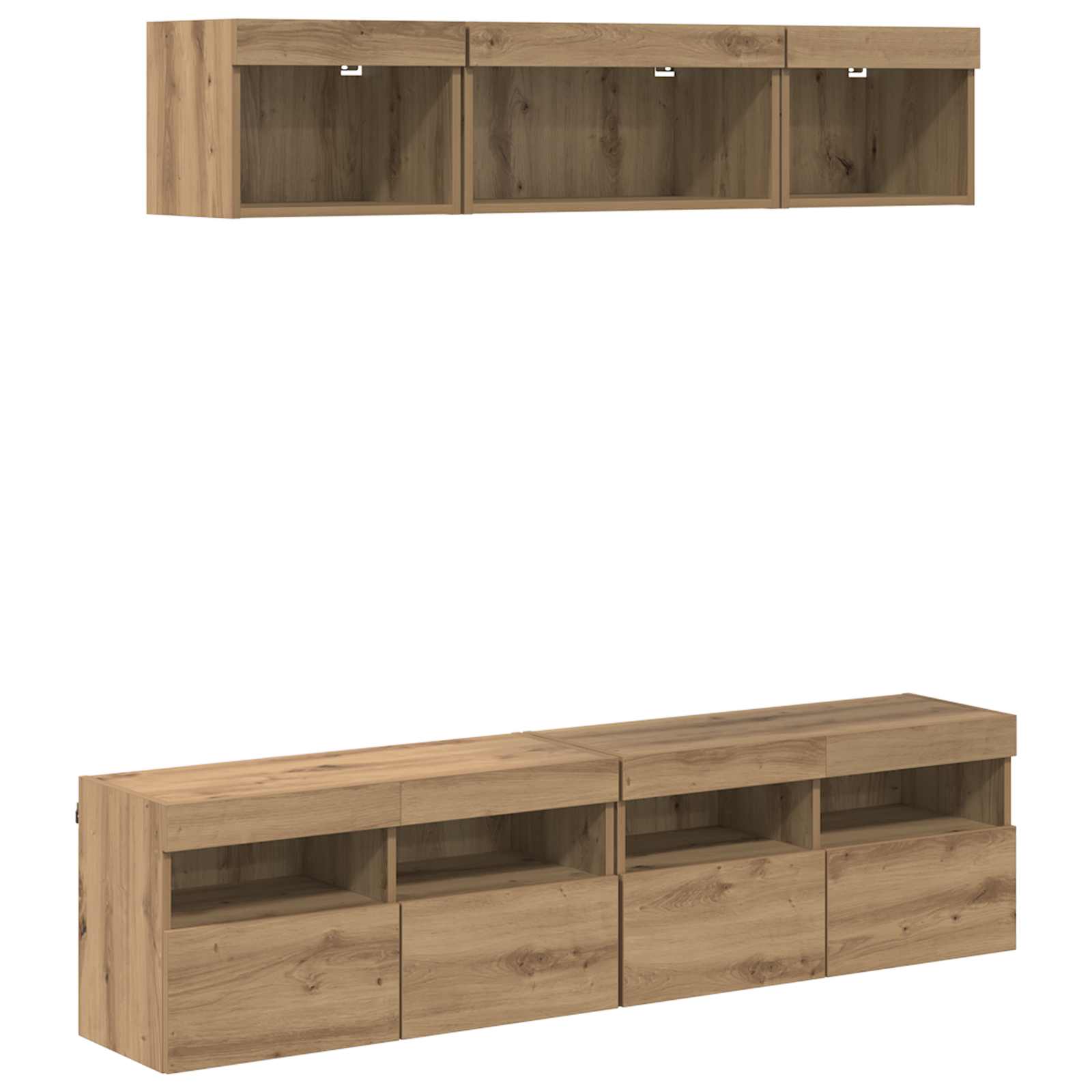 Μονάδες Τοίχου ΤV με LED 5 pcs Artisan Oak 80 x 30 x 40 εκ - Pakobazaar