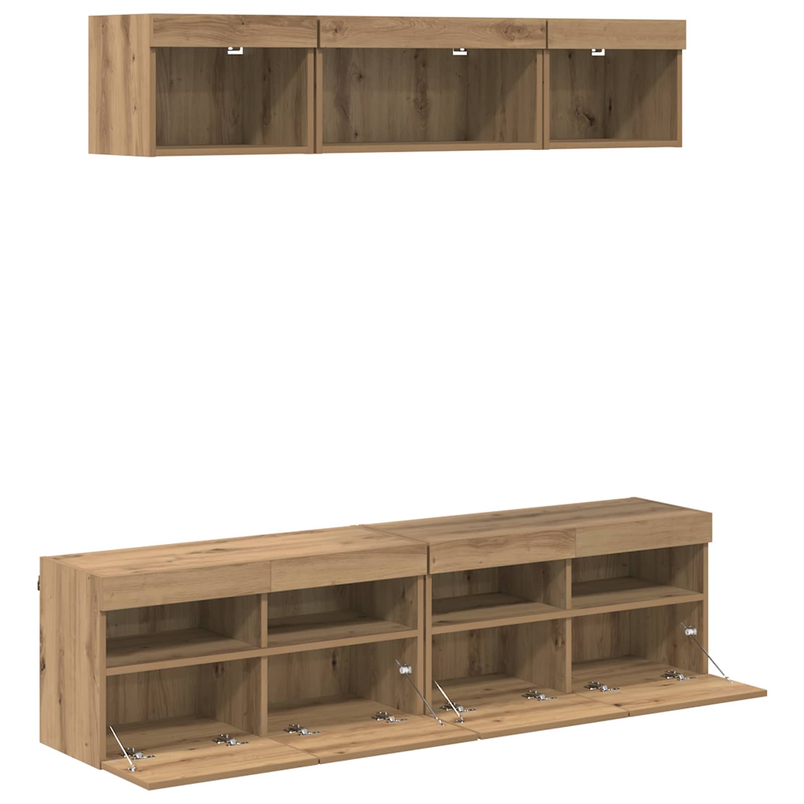 Μονάδες Τοίχου ΤV με LED 5 pcs Artisan Oak 80 x 30 x 40 εκ - Pakobazaar