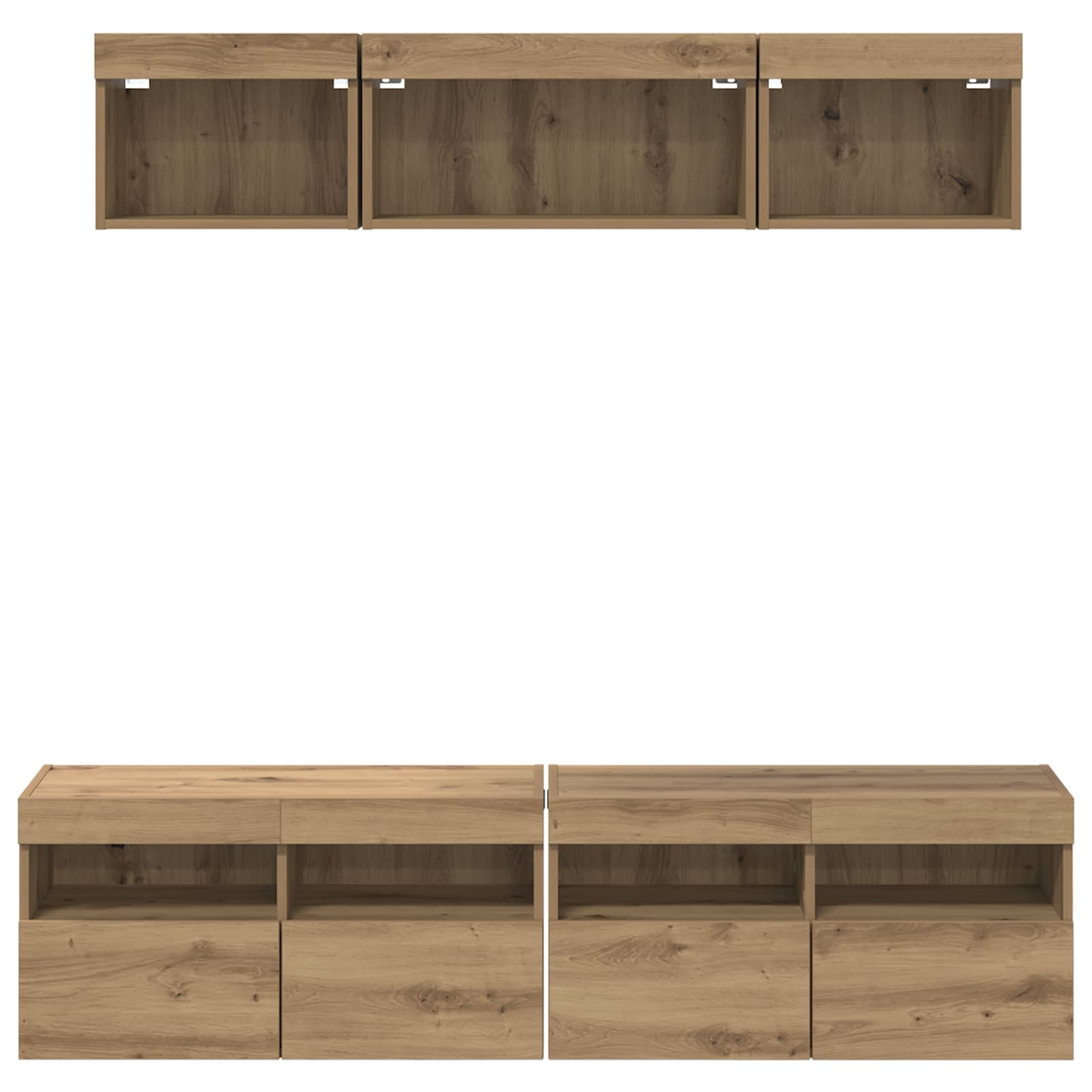 Μονάδες Τοίχου ΤV με LED 5 pcs Artisan Oak 80 x 30 x 40 εκ - Pakobazaar