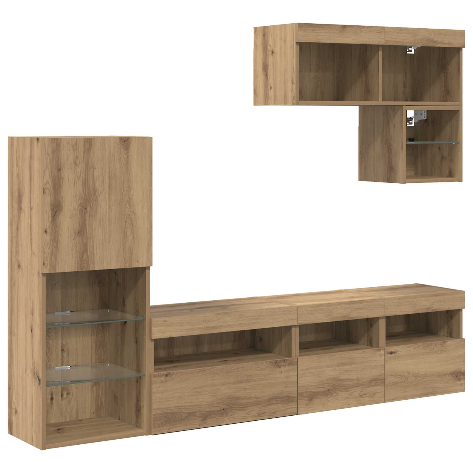 Μονάδες Τοίχου Τηλεόρασης 6 pcs Artisan Oak Επεξεργασμένο ξύλο - Pakobazaar