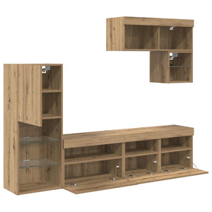 Μονάδες Τοίχου Τηλεόρασης 6 pcs Artisan Oak Επεξεργασμένο ξύλο - Pakobazaar