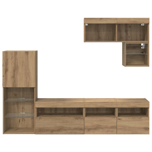 Μονάδες Τοίχου Τηλεόρασης 6 pcs Artisan Oak Επεξεργασμένο ξύλο - Pakobazaar