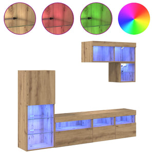 Μονάδες Τοίχου Τηλεόρασης 6 pcs Artisan Oak Επεξεργασμένο ξύλο - Pakobazaar