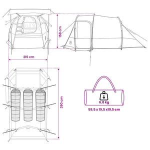 Σκηνή τούνελ Γκρι και Πορτοκαλί 390 x 215 x 152 εκ. - Pakobazaar