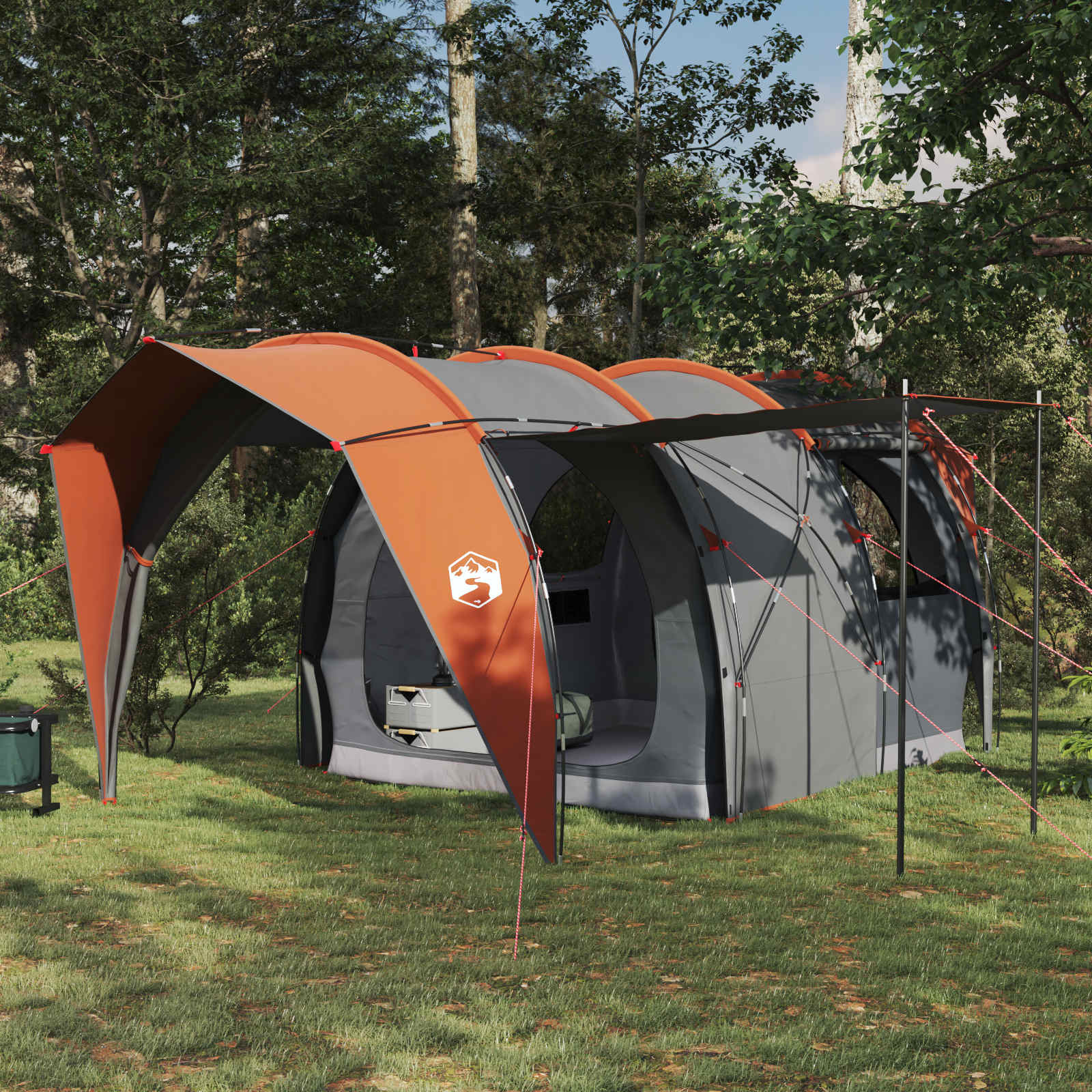 Σκηνή τούνελ Γκρι και Πορτοκαλί 382 x 262 x 214 εκ - Pakobazaar