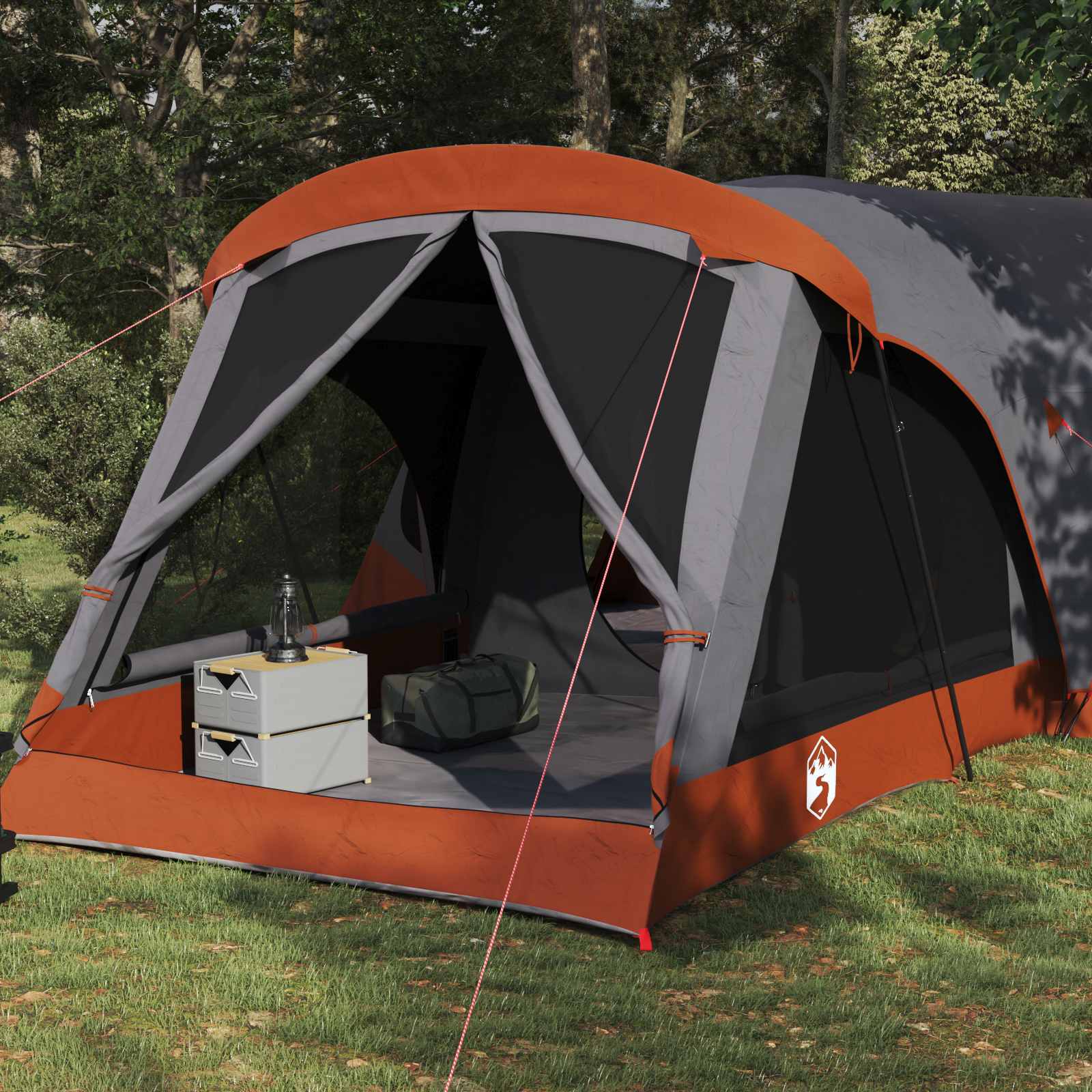 Οικογενειακή Σκηνή Γκρι και Πορτοκαλί 550 x 555 x 208 εκ - Pakobazaar